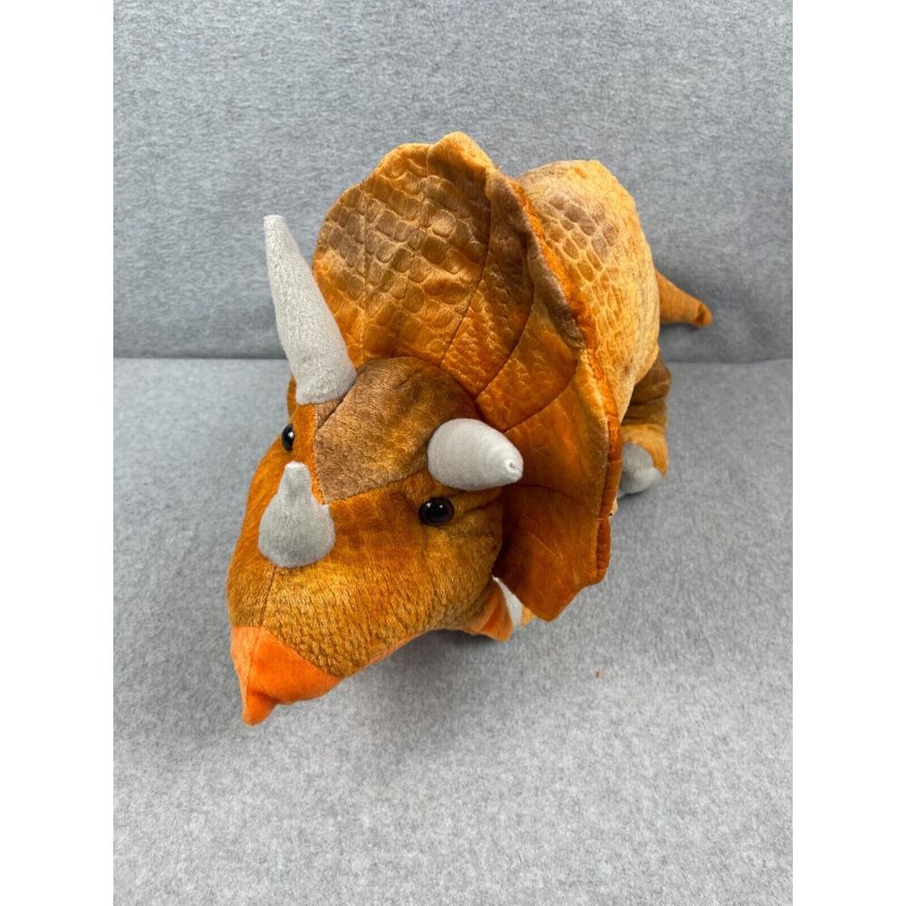 Dinosaur Triceratops Plush Stuffed Animal 24" Yellow Huge‎ Toy